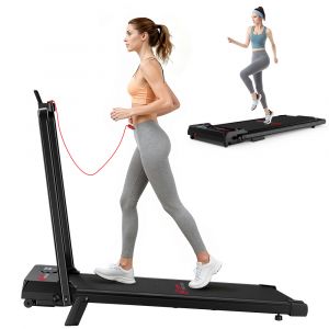 Tapis Roulant Pliable 3 En 1 - Tapis De Marche Inclinable &Agrave; 5 %, Moteur Silencieux, &Eacute;cran Led, 1-6 Km/H, Tapis De Marche Compact Pour La Maison/Le Bureau (Poids Maximal Support&eacute; : 120 Kg) Noir - Neuf