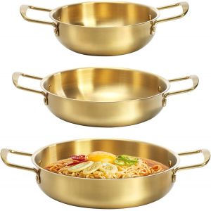 Subzonal-Lot De 3 Pots &Agrave; Nouilles Cor&eacute;ennes En Acier Inoxydable, Casserole Dor&eacute;e Pour Soupe, Taille 17,8 Cm - Neuf