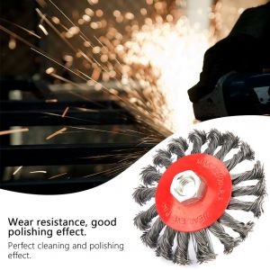 1 brosse de polissage en fil d'acier torsade pour meuleuse et outil rotatif - Neuf