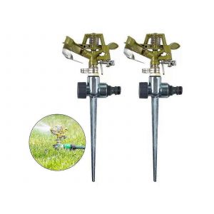 2pcs 360 Degr&eacute;s Arroseur Rotatif Arroseur D'impulsion Arroseur D'irrigation De Pelouse - Neuf