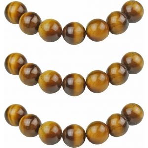 Meimie-6mm 60 Pièces Perle Pierre D'oeil De Tigre Jaune Naturelle Ronde En Vrac Perles Semi Precieuse Pour Fabrication De Bijoux De Bracelets Et De Colliers - Neuf