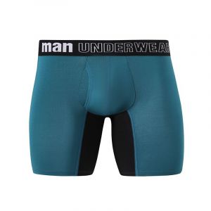 Caleçons Pour Hommes Boxer Taille Moyenne Boxeurs En Fiber De Bambou Grande Taille 5xl 6xl 7xl Entrejambe Ouvert Long Boxer Coton Hommes Sous-Vêtements -Vert Noir-M - Neuf