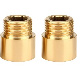 Lot de 2 rallonges de robinet G1/2"" x 15 mm,en laiton DN15 x 15 mm,raccord filet&eacute; - Neuf