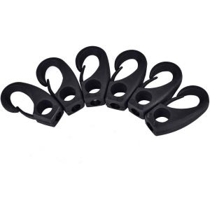 Letnerny-6 Pcs Kayak D'arrimage, Multi Purpose Haute R&eacute;sistance En Nylon Noir Clip D'arrimage Crochets Pour Kayak Cano&euml; Bungee - Neuf