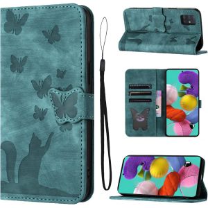 Kal-Housse Protection Pour Samsung Galaxy A51 4g/5g 6.5 Pouces Mat&eacute;riau En Cuir Pu Coque Galaxy A51 Samsung Avec Fentes Pour Cartes Coque Samsung Galaxy A51 Vert - Neuf