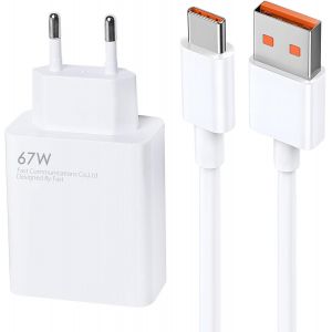 LORANKA-Chargeur 67W Xiaomi Charge Rapide, Chargeur et C&acirc;ble USB C 2M pour Xiaomi Redmi Note 13/12/9/9 Pro/11/11S/8 Pro/10 Pro/10S/9T/9S, Charger Adaptateur Secteur Recharge Smartphone - Neuf