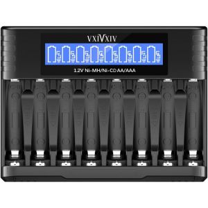 Ni-MH AAA AA Chargeur de Batterie, 8 Slots Ni-MH Chargeur de Batterie Ni-MH AA Chargeur AAA Chargeur de Batterie pour 1.2V Ni-MH Ni-CD AA AAA Batterie - Neuf