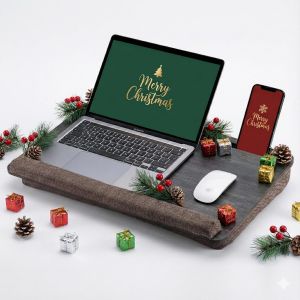 Ulteronixshop-Vigo Bureau en Bois pour Ordinateur Portable avec Coussin, Support pour Ordinateur Portable jusqu'&agrave; 17,3"", Support pour Ordinateur Portable, Tablette et t&eacute;l&eacute;phone, Design Ergonomique, S - Neuf