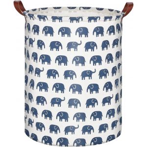 MEVRONISSHOP-Panier &agrave; Linge Pliable Avec Anse, Grand Panier Rangement 63L, Tissue Imperm&eacute;able Corbeille a Linge Pour Enfants, Organiser Chambr - &Eacute;l&eacute;phant - Neuf