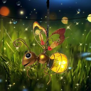 Kal-Solaire Exterieur Jardin,Lumières Solaires Suspendues Honeybee,Lampe Solaire À Suspendre En Forme D'abeille,Lampe Solaire Exterieur Decoration,Décoration D'extérieur,Pour Patio - Neuf