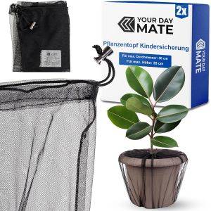 S&eacute;curit&eacute; Enfants pour Plantes d'int&eacute;rieur,2 pcs,pour Pots de Fleurs jusqu'&agrave; &Oslash; 30 cm,en Nylon Noir,Filet de Protection des Plantes s&eacute;curit&eacute; b&eacute;b&eacute; Contre la Terre,Les Engrais - Neuf