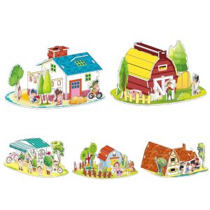 Castle House Jigsaw Self Assembly Papier &Eacute;ducatif 3d Puzzle De Blocs De Construction Cr&eacute;atifs Pour Children_10 - Neuf