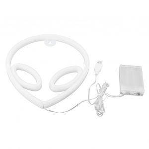 Hjlian Enseigne Murale Led Neon En Forme D'alien, Decoration Pour Chambre D'enfant, Fete D'anniversaire, Rose - Neuf