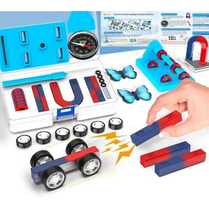 KAAQL-Expériences Magnétiques De Laboratoire Pour Enfants À Partir De 8 À 10 Ans-Kits De Science-Jouets De Physique Avec Barres,Anneau,Fer À Cheval,Boussole - Neuf