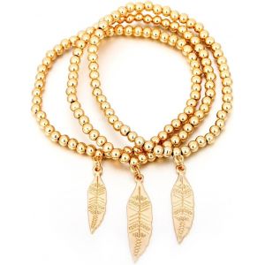 Kal-Femmes Bracelet &Agrave; Breloques, Stretch Perle Bracelet Bracelet Feuille Pendentif Amiti&eacute; Bracelet Bracelet Manchette Pour Les Filles - Neuf