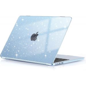 Coque Compatible Avec Macbook Air 13,6 Pouces M2 A2681 M3 A3113 M4 A3240 2025 2024 2022 Mac 13 Protection Étui Rigide En Plastique, Surface Lisse, Brillante - Scintillant Cristal Bleu Ciel - Neuf
