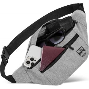 SJZG-&reg; Sac Banane Pour Homme Et Femme - Sac Banane &Eacute;l&eacute;gant Pour Un Espace De Rangement Maximal - 4 Compartiments Avec Fermeture &Eacute;clair - Convient Pour Toutes Les Activit&eacute;s, Gris, Taille Unique - Neuf