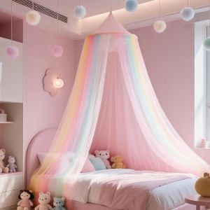 Ulteronixshop-Moustiquaire Lit Bebe, Color&eacute; Ciel De Lit Fille, Dome Baldaquin Lit Bebe, Anti Mosquito Bed Canopy Pour Le Camping, La Maison, Le Jardin - Neuf