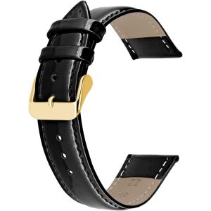 Eryi-Bracelet De Montre En Cuir Véritable Brillant Pour Hommes Femmes Noir Bleu Rouge Avec Boucle Argent Or Rose 12mm 14mm 16mm 18mm 20mm 22mm - Neuf