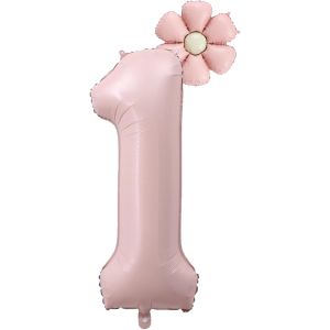 ChicSlick-Décoration D'Anniversaire 1 An Fille Avec Ballon En Aluminium Marguerite, Ballon 1Er Anniversaire Fille, Rose, Ballons Roses Chiffres 1, Ballon 1Er Anniversaire Garçon, Décoration[X1729] - Neuf
