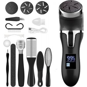 Checarzhn--No1-Kit 18 Pcs Rapeuse Pieds Electrique, Rape Pieds Pédicure, Pedicure Professionnel, Pédicure Professionnel Pour Pied À 2 Vitesses Portable 3 Têtes De Meulage, Etanche Ipx7, Eliminer Peau - Neuf