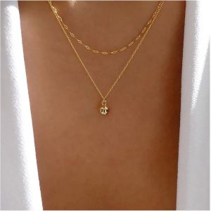 Kal-Collier Ras De Cou Boho En Perles Rondes Collier Ras De Cou En Perles Rondes Collier Ras De Cou En Perles Rondes Collier Pendentif Boule Vintage Collier Chaine Boule Retro Bijoux Pour Femmes - Neuf