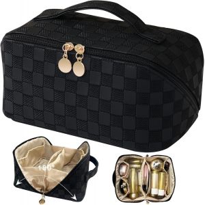 KALANKA-Trousse de Toilette Femme Voyage,Trousse Maquillage,Trousse Toilette XL,Cuir Trousse a Maquillage Femme Pochette Maquillage Grande Capacité Voyage pour Femme Fille - Neuf