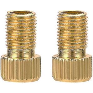 2pcs Presta &Agrave; Schrader Adaptateur De Valve De V&eacute;lo En Laiton Avec Convertisseur D'adaptateur De Bague D'&eacute;tanch&eacute;it&eacute; - Neuf