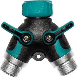 Répartiteur De Tuyau D'arrosage,Connecteur De Robinet De Tuyau À 2 Voies,Séparateur De Robinet D'eau Extérieur À Double Vanne En Y De 3/4 - Neuf