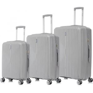 Celims France - Set de 3 Valise Cabine + Moyenne + Grande en Polypropyl&egrave;ne | Taille 55+65+75cm | Serrure TSA | 8 Roulettes 360 | Gris - Neuf