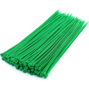 Lot de 120 serre-c&acirc;bles universels en nylon et plastique vert-5 x 300 mm-Pour fils,cordes,colis,plantes,maison,jardin,bureau - Neuf