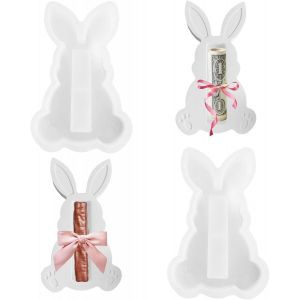 Tianyi-Moule En Silicone Lapin De P&acirc;ques 2pcs Moule Silicone Pour Barre De Chocolat Moule A Bougie Lapin Moule Lapin Pour Platre, Cadeaux De P&acirc;ques, Cr&eacute;ation Artisanale, Diy - Neuf