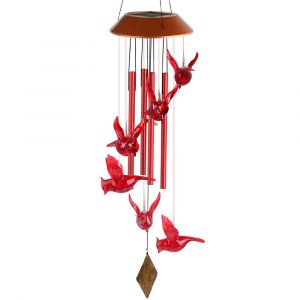 Le Cardinal Oiseau Solaire Wind Chime, Jardinage Cadeau pour n'Importe quelle Maman/grand-m&egrave;re/&Eacute;pouse/Tante/Fille/Ni&egrave;ce/S?ur ou Papa, f&ecirc;te des m&egrave;res, Cadeau d'Anniversaire, Souvenir - Neuf