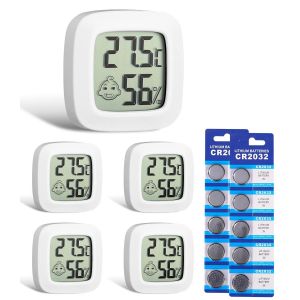 5 Pièces Thermomètre Hygromètre Interieur Numérique, Indicateur du Niveau de Confort, Thermomètre Chambre Bébé pour Salon, Entrepôt, Chambre de Bébé, Vestiaire, Serre, Cave à Vin - Neuf