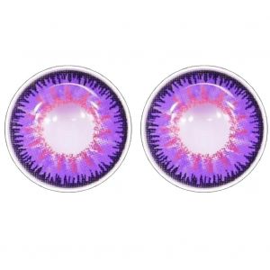 Lot De 2 Lentilles De Contact Colorees De 14,5 Mm, Lentilles Annuelles De Couleur 0 Degre, Accessoire Cosmetique Pour Les Yeux, Violet - Neuf