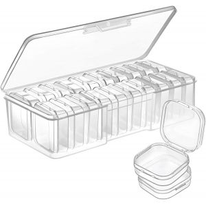 Kalanka-20 Pièces Boîtes Rangement Diamond Painting Avec Couvercle, Petite Boite De Rangement Plastique, Diamant Painting Accessoire Boite Transparente Pour Peinture Diamant, Perles, Bijoux - Neuf