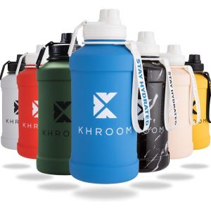 Gourde Fitness/Sport 1,3l & 2,2l-Bouteille En Acier Inoxydable-Pour Boissons Gazeuses,Étanche,Lavable Au Lave-Vaisselle,Simple Paroi,Sans Bpa|Bouteille Métallique|2-Litres Xxl.[B899] - Neuf
