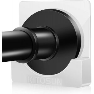 Support de Tringle de Rideau de Douche adh&eacute;sif-Support Mural de Salle de Bain avec Ruban adh&eacute;sif pour Un Collage Rapide et vis en Acier Inoxydable pour Installation de per&ccedil;age(Blanc) - Neuf