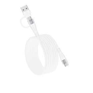 KAL-Câble De Charge Magnétique 2 En 1 100 W Usb A/C Vers Usb C, Charge Rapide, 5 A, Compatible Avec Macbook Pro/Air, Ipad Air/Pro 2024, Iphone 16, Galaxy S25 Ultra, Pixel 9, Ps5, Switch (2 M) - Neuf