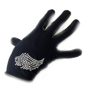 Promotion ! Gants Cr&eacute;ateur 'les Ailes D'ange' Strass Noir - Neuf