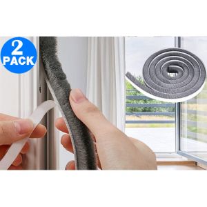 Joint d'&eacute;tanch&eacute;it&eacute; adh&eacute;sif en feutre pour portes et fen&ecirc;tres - Lot de 2 - Neuf