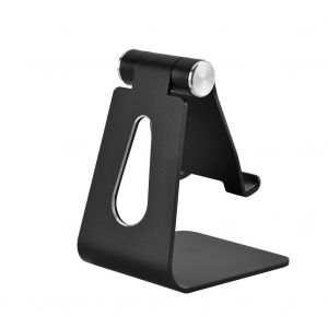Support De Support De Bureau Portable R&eacute;glable En Aluminium Pour T&eacute;l&eacute;phone Portable Et Tablette Noir - Neuf