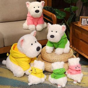 Gaibosi Peluche Realiste West Highland Terrier Blanc Jouet Peluches Realistes Chien Avec Vetements Jouet Pour Enfants Cadeau D'anniversaire - Neuf