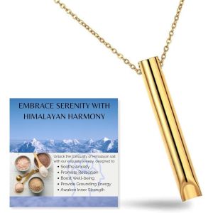 Kal-Collier Zenrespiration:Outil De Méditation Et Soulagement De Anxiété Pour Relaxation,Réduction Du Stress Et Pratique De Respiration,Ajout De Sel De Himalaya,Chaîne Pour Hommes Et Femmes - Neuf