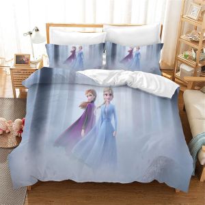Parure De Lit Pour Enfant - Motif : La Reine Des Neiges Elsa Et Anna - En Microfibre - Avec Taies D'oreiller (, X ) - Neuf