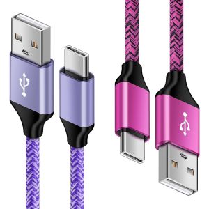 JGD-Lot de 2 c&acirc;bles de charge USB C pour Samsung Galaxy S24/S23/S22/A15/A55/A35/A34/A54/A14/A33/A53/A52s/S20 - 1,8 m + 0,9 m - C&acirc;ble de charge rapide USB C - Pour t&eacute;l&eacute;phone portable Samsung - Neuf