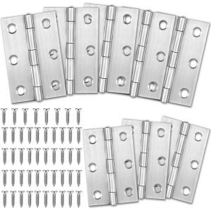 Charnière 8 Pièces, 75mm x 50mm Charnière Acier,Charnière Piano Inox, Charnières à Roulement, Charnière Piano, Paumelles, Paumelles De Porte, Pour Porte Placard, Charnière De Porte - Neuf