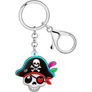 KAL-Porte-Clés En Acrylique Halloween Crâne De Sucre Pour Femmes Hommes Saison Effrayante Bijoux Punk Cadeaux Pour Clés De Sac À Main De Voiture - Neuf