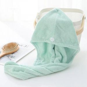 Serviette Pour Cheveux Longs Pour Femmes,Serviette En Microfibre Douce,Bonnet De Douche,Bonnet De Séchage Des Cheveux,Serviette Super Absorbante.25x65cm.Green - Neuf