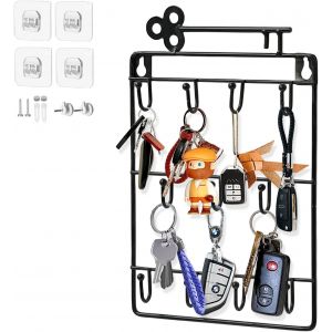 Porte Clef Mural avec Mat&eacute;riel de Montage &agrave; 3 Voies, Porte Cl&eacute; Mural avec 11 Crochets pour Accrocher des Porte-cl&eacute;s, Parapluies, Sacs &agrave; main, Lunettes de Soleil - Neuf